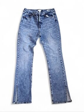 H&M Women's Acid Wash Flare Split Hem Denim Size 12